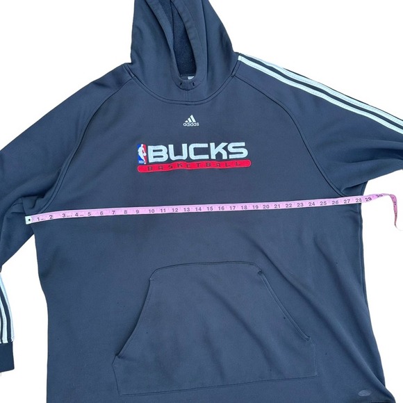 Adidas NBA Milwaukee Bucks Hoodie Sweatshirt Basketball Black Extra Large - Picture 6 of 16